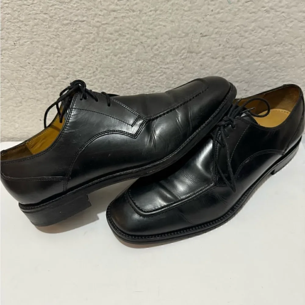 Cole Haan Eaton Apron Toe Derby Oxford Dress Shoes Black